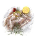Filets de perche frais surgelés d'Estonie avec citron frais et herbes sur glace