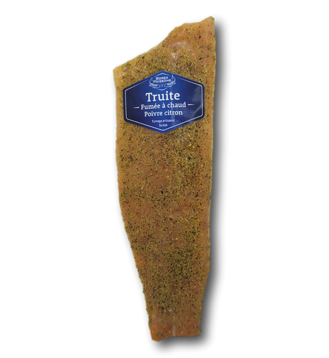 Truite fumé à chaud poivre citron filet de truite fumée à chaud française avec épices citronnées