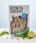 Gambas entière Eden Shrimps surgelées fraîches emballage 1000g avec herbes et citron.