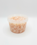 Pot transparent de crevettes cocktails en saumure MSC de 150g, prêtes à déguster
