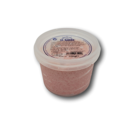 Pot of 100g tarama rose made from cod roe with a 5-day shelf life